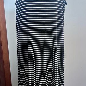 Navy and White Striped Knit Dress